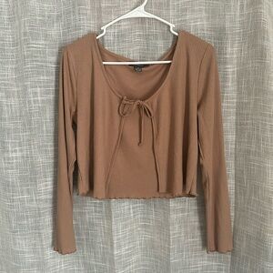 Brown/Tan Long Sleeve Top